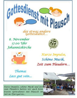 Plauschgottesdienst im November
